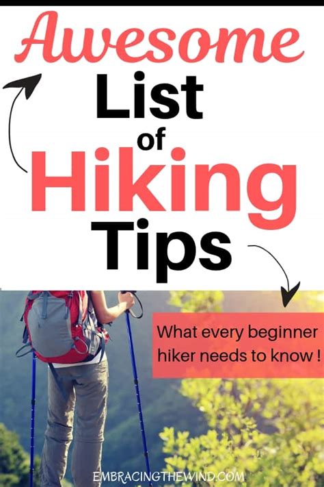 Awesome List of Hiking Tips: What Every Beginner Hiker Needs to Know - Embracing the Wind