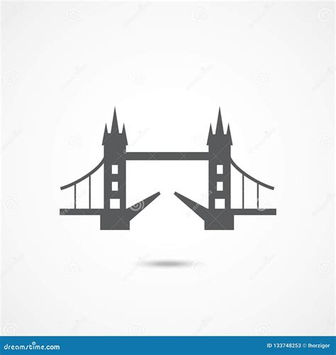 London Tower Bridge icon stock vector. Illustration of element - 133748253