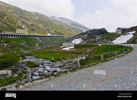 Mountain pass and tunnel through the mountain, St. Gotthard, Switzerland Stock Photo - Alamy