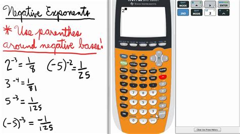 Negative Exponents 6.7 TI 84 Calculator Exponent Series - YouTube