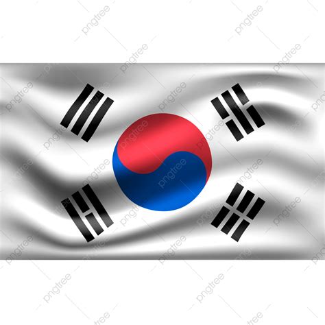 Gambar Bendera Korea Selatan Mengibarkan Ilustrasi 3d, Bendera Korea ...