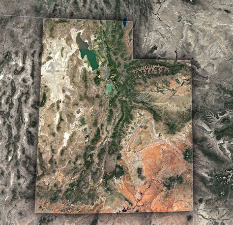 3D Topographic Map of Utah - WhiteClouds