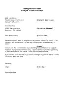 Sample Resignation Letter Template printable pdf download