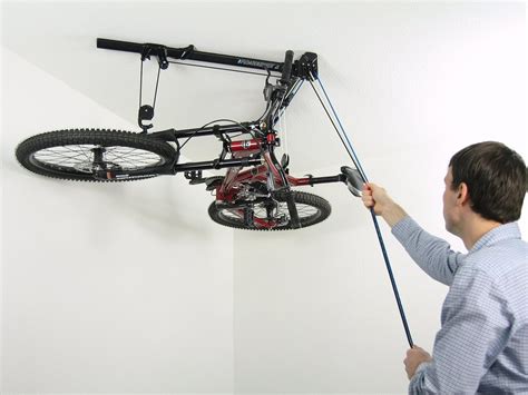 Horizontal Bike Lift Hoist Garage Bicycle Storage Pulley System Ceiling ...