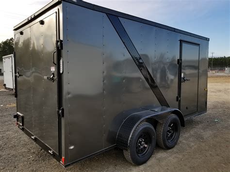 7x14 Charcoal Gray Blackout Cargo Trailer. (ad 722) - USA Cargo Trailer