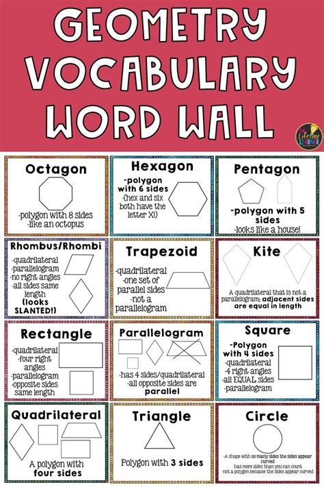 Geometry Word Wall | Geometry words, Geometry vocabulary, Vocabulary ...