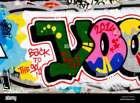 back to the 90s Berlin Wall Graffiti Urban colour Stock Photo - Alamy