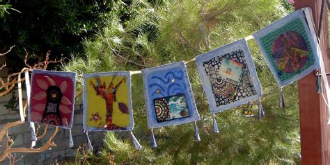 Mouse House ART: Creative Intentions (Making prayer flags in the pines)