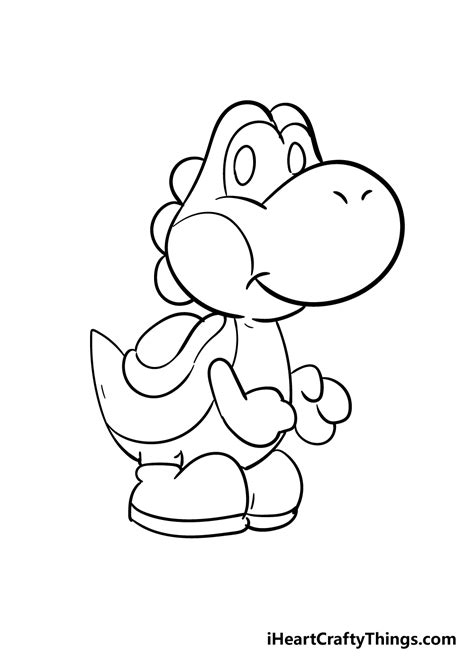 Yoshi Drawing - How To Draw Yoshi Step By Step