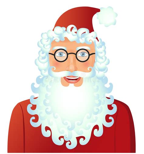 Santa Claus Smile with Spectacled Isolated on White Background V Stock ...