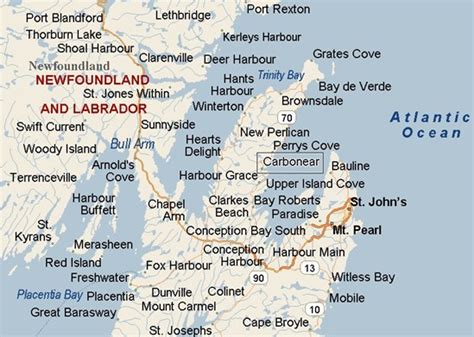 Carbonear, Newfoundland area map & More