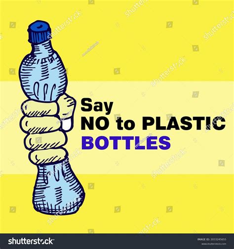 Say No Plastic Bottles Stock Vector (Royalty Free) 2033245655