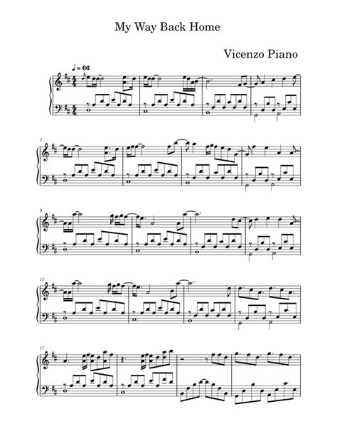 My Way Back Home - Vicenzo Piano Sheet music for Piano (Solo ...