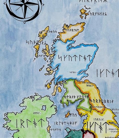 Danelaw Map; Runic Map of Anglo-Saxon Britain – CartographyCraft