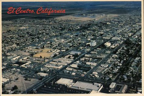 Aerial View of El Centro California Postcard