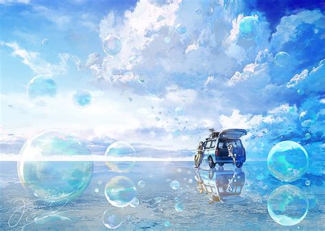 Anime, Original, Bubble, Reflection, HD wallpaper | Peakpx