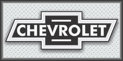 CHEVROLET CHEVY BOWTIE BLACK AND SILVER EMBLEM VINTAGE OLD SCHOOL SIGN – Revved-Up Banners