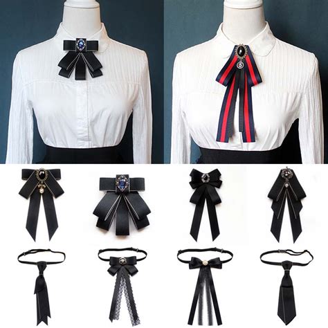 [44 Styles] Vintage Bow Tie Pearl Ribbon Collar Adjustable JK College ...