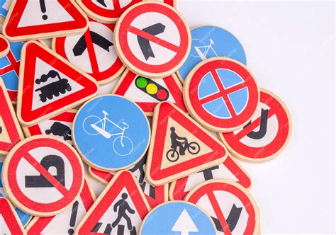 Premium Photo | Different colored traffic signs isolated