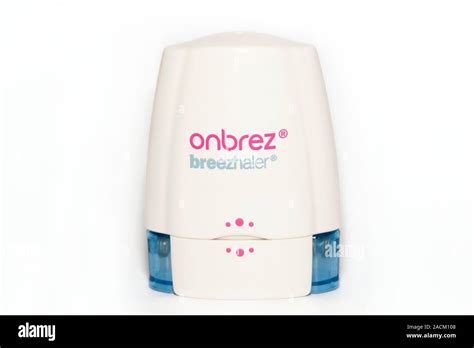 Breezhaler inhaler used to administer the drug indacaterol in powder ...