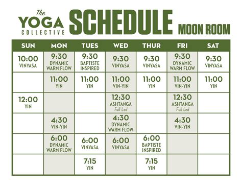 Schedule | The Yoga Collective