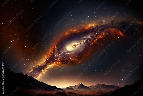 A galaxy starfield on a night sky Stock Illustration | Adobe Stock