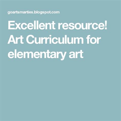 Excellent resource! Art Curriculum for elementary art | Art curriculum ...