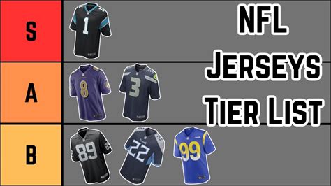 Ranking Every NFL Jersey on a Tier List - YouTube