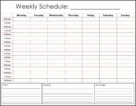 One Week Schedule Template Awesome 9 E Week Planner Template Easy to Use Sampletemplatess ...