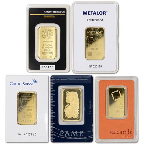 1 oz. Gold Bar - Random Brand - Secondary Market - 999.9 Fine in Assay ...