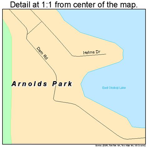 Arnolds Park Iowa Street Map 1903025