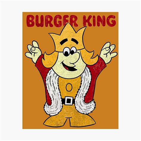 Defunct 1980s Burger King Mascot Character And Logo Poster For Sale By ...