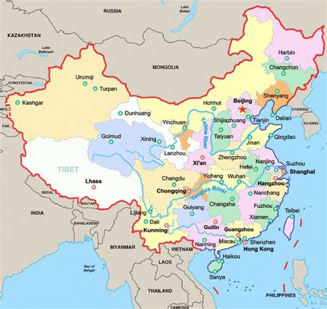 China City Map, Map Of China Cities, Printable China City Map with regard to Printable Map Of ...