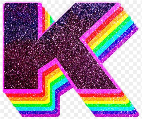 K letter layered rainbow glitter | Premium PNG Sticker - rawpixel