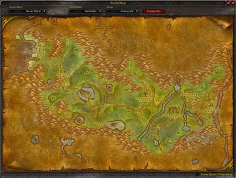 Ashenvale map wow screenshot - Gamingcfg.com