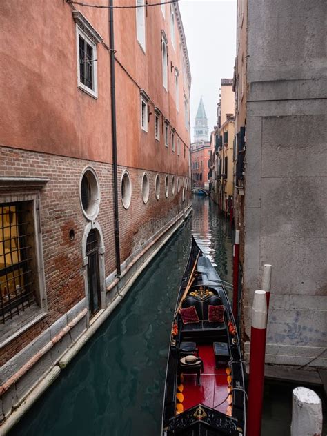 Venice Canal with Gondola stock photo. Image of facade - 240116328