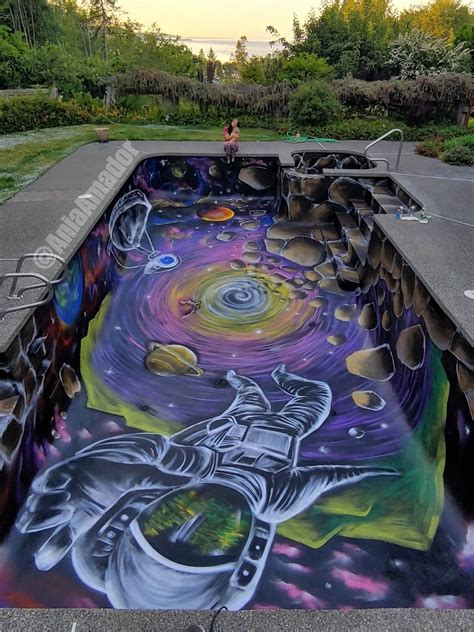 Amazing Galaxy Painting in a Swimming Pool Lets You Take a Dive That’s Out of This World ...