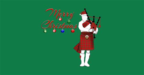 Scottish Merry Christmas Bagpiper - Scottish Christmas - T-Shirt ...