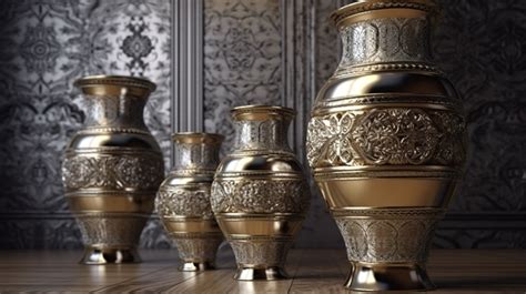 Gold Vase Decor 3d Vases To Decorate Any Interior Backgrounds | JPG ...