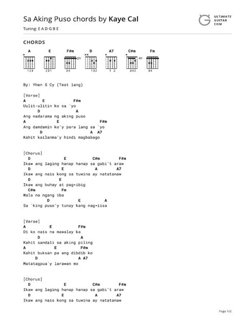 Sa Aking Puso Chords by Kaye Cal PDF | PDF