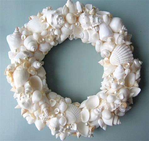 Beach Decor Seashell Wreath Nautical Decor WHITE Shell - Etsy