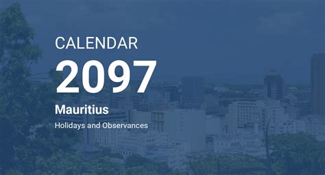 Year 2097 Calendar – Mauritius