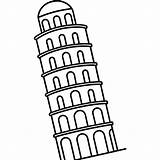 Premium Vector  Leaning tower Outline coloring Book Page Line Art sketch template