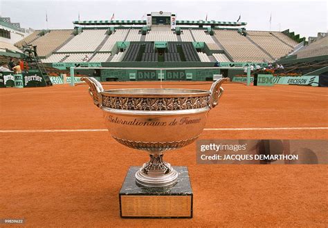 The trophy for the French Open men's singles competition is seen 06 ...