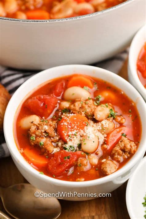 Italian Bean Soup {Hearty & Flavorful!} - Spend With Pennies