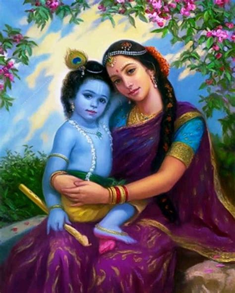 Lord Krishna/Baby Krishna/Bal Krishna With Maiya Yashoda/Sri Krishna Poster 12x18 Inch Rolled ...