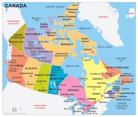 Free Canada Political Map | Political Map of Canada | Political Canada Map | Canada Map ...
