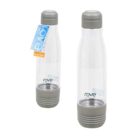 Wholesale Plastic Water Bottle- 24oz- Gray/Clear CLEAR/GRAY TOP