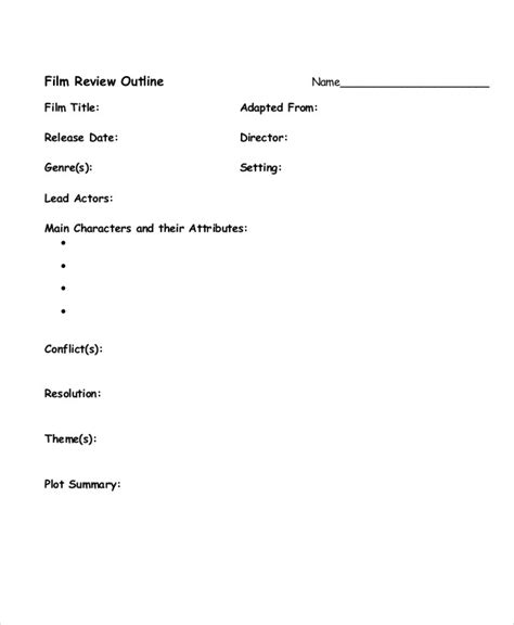 Movie Review Outline