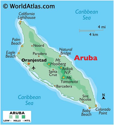 Printable Map Of Aruba